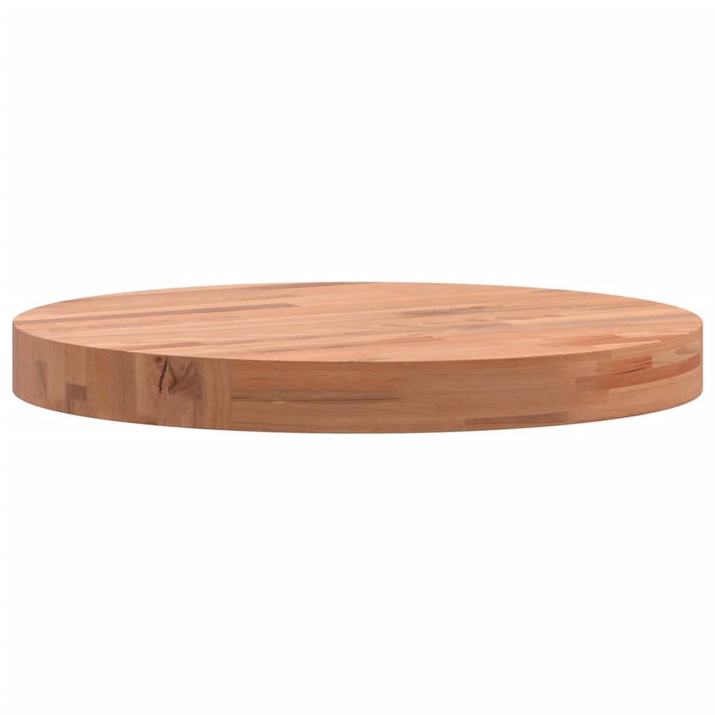 bordplade Ø40x4 cm rund massivt bøgetræ