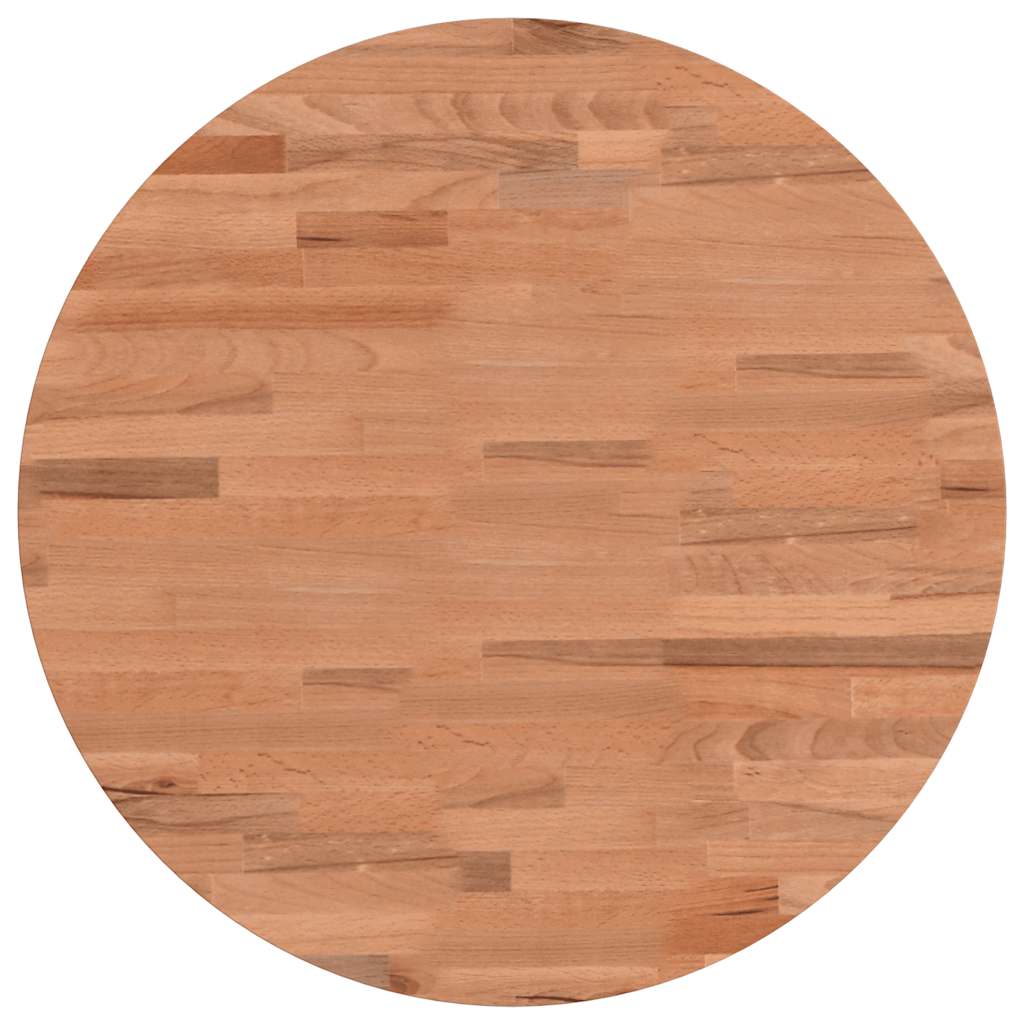 bordplade Ø50x4 cm rund massivt bøgetræ