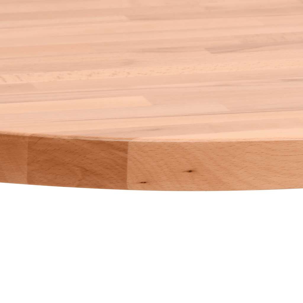 bordplade Ø90x4 cm rund massivt bøgetræ