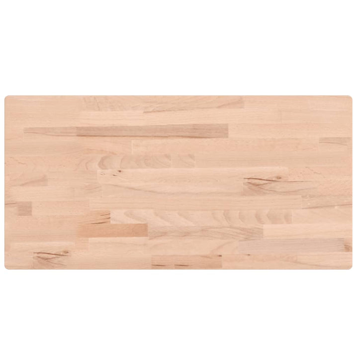 bordplade til badeværelse 100x50x1,5 cm ubehandlet massiv bøg