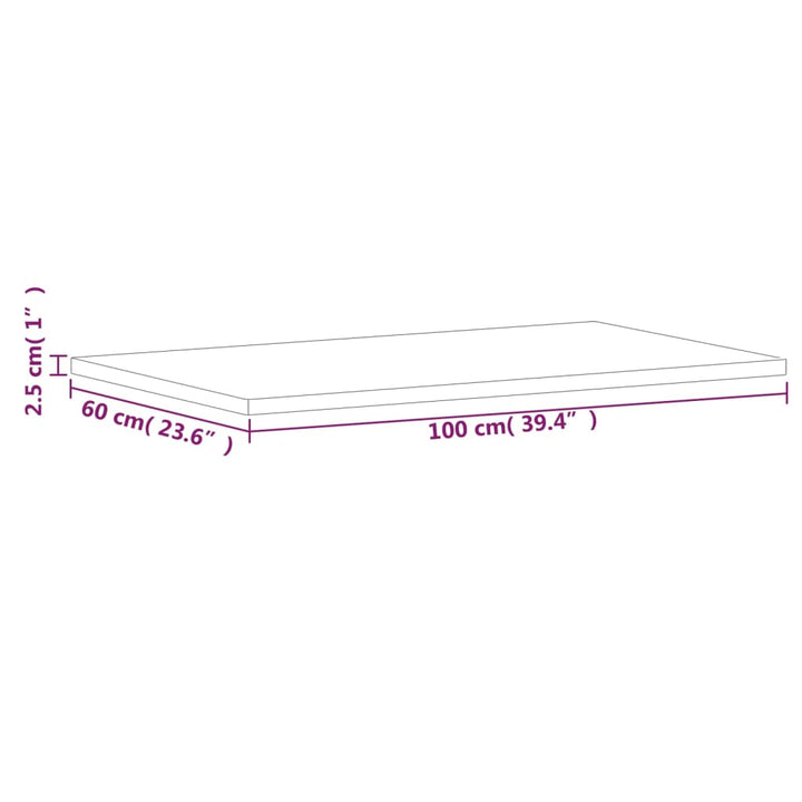 bordplade til badeværelse 100x60x2,5 cm massivt bøgetræ