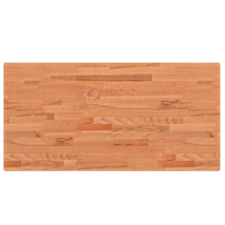 bordplade til badeværelse 100x50x4 cm massivt bøgetræ