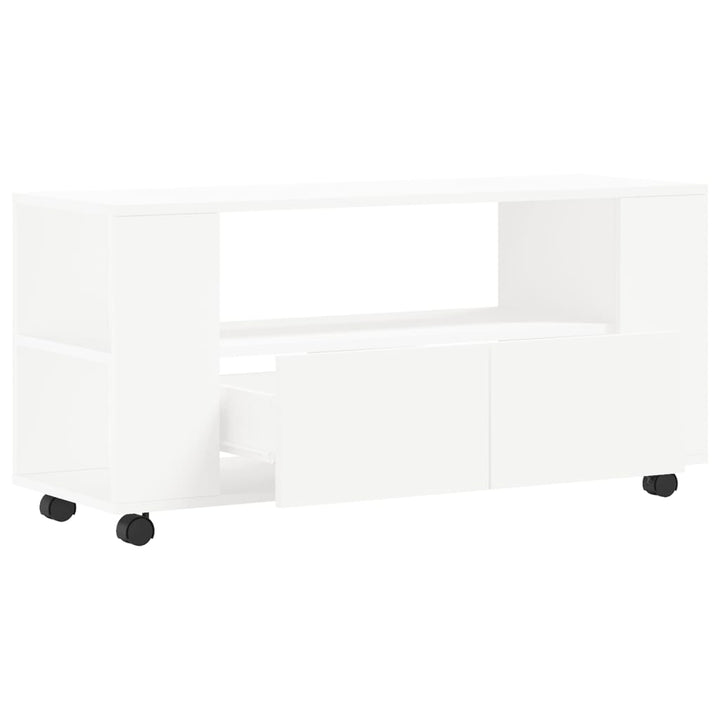 tv-bord 102x34,5x43 cm konstrueret træ hvid