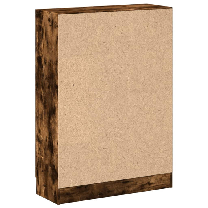 bogskab 82,5x30,5x115 cm konstrueret træ røget egetræ