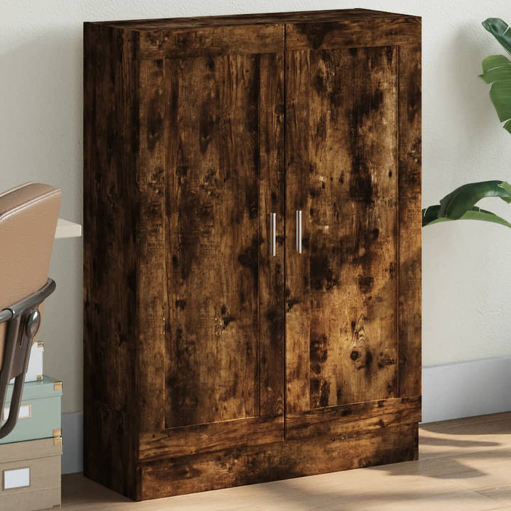 bogskab 82,5x30,5x115 cm konstrueret træ røget egetræ