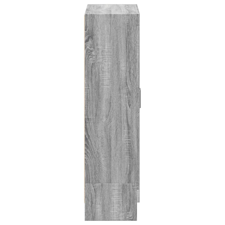 bogskab 82,5x30,5x115 cm konstrueret træ grå sonoma-eg