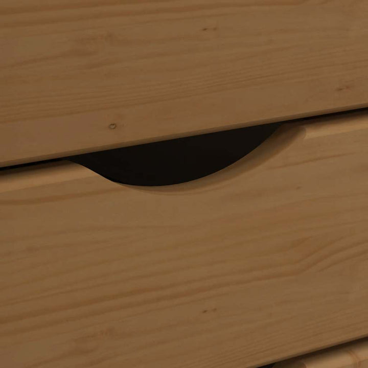 skuffeskab MOSS massivt fyrretræ gyldenbrun