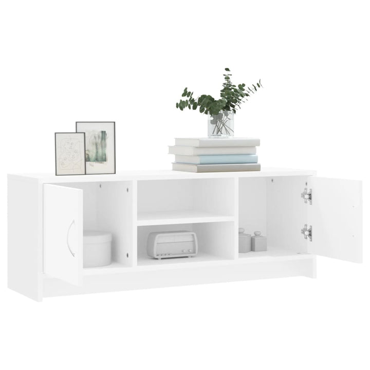 tv-bord 102x30x37,5 cm konstrueret træ hvid