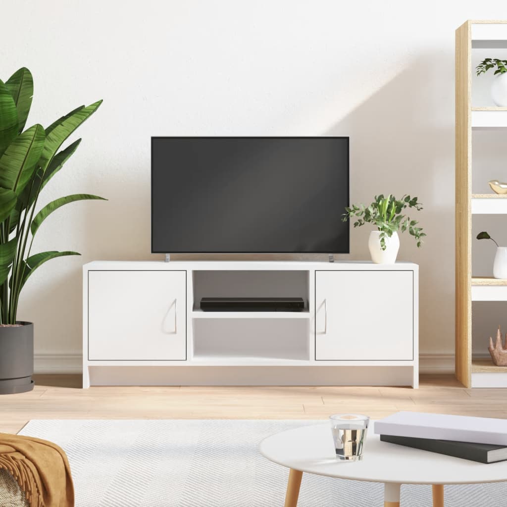 tv-bord 102x30x37,5 cm konstrueret træ hvid