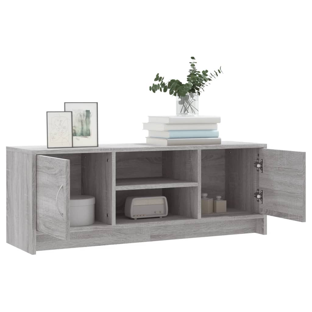 tv-bord 102x30x37,5 cm konstrueret træ grå sonoma-eg