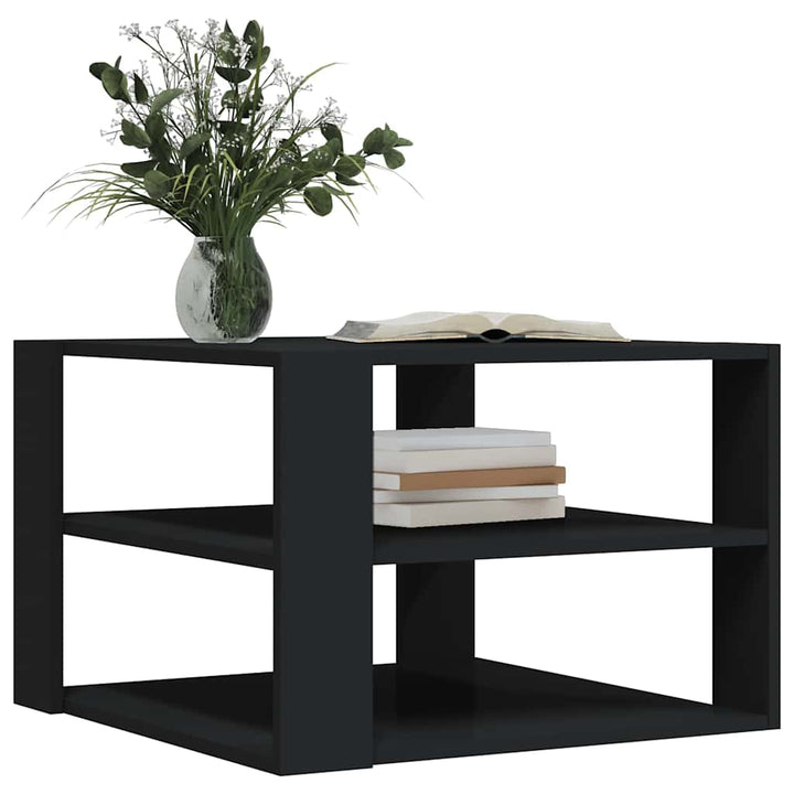 sofabord 58x58x40 cm konstrueret træ sort
