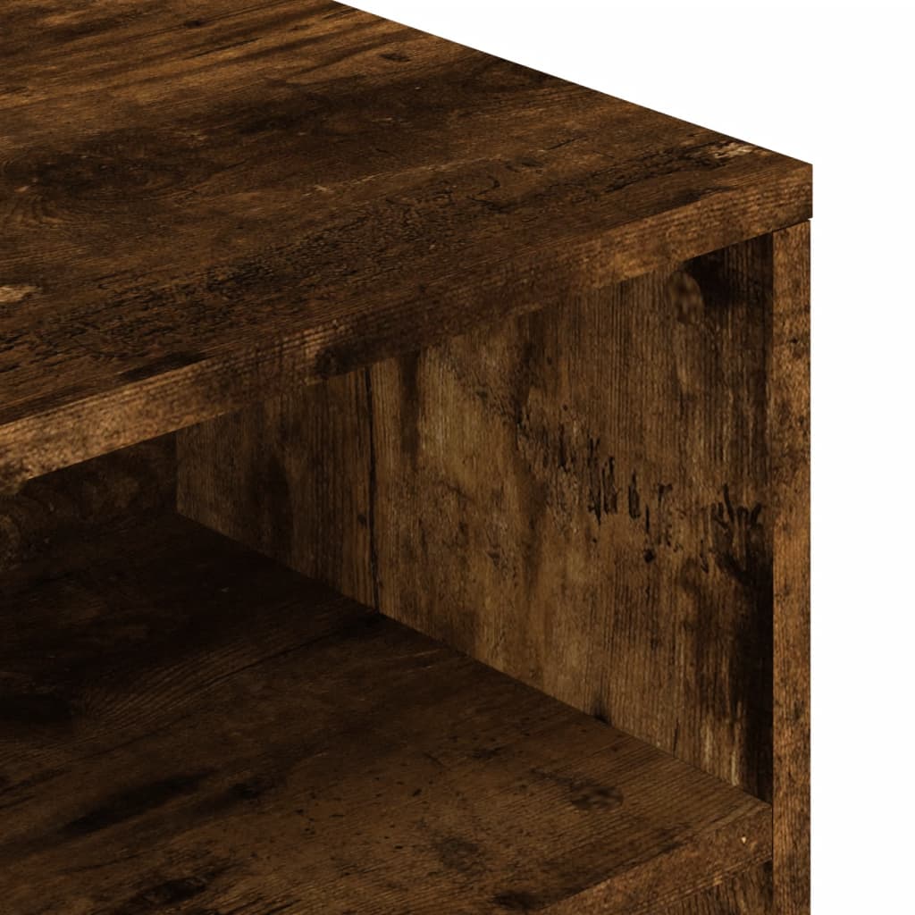 sofabord 90x55x42,5 cm konstrueret træ røget egetræsfarve