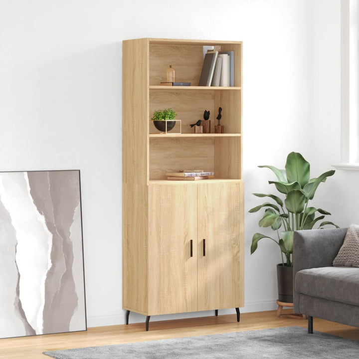 højskab 69,5x34x180 cm konstrueret træ sonoma-eg