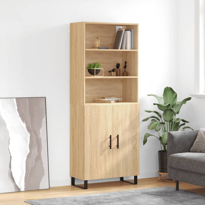 højskab 69,5x34x180 cm konstrueret træ sonoma-eg