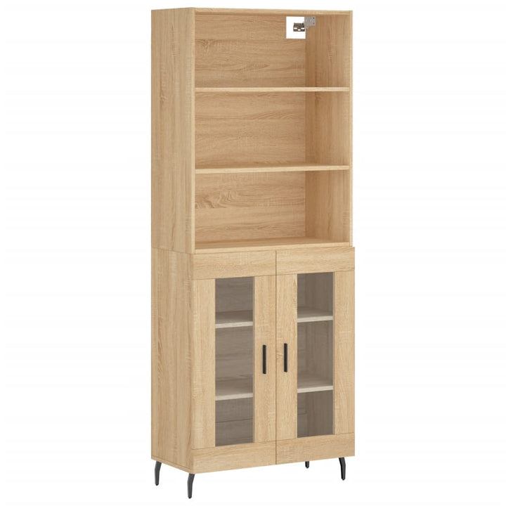 højskab 69,5x34x180 cm konstrueret træ sonoma-eg