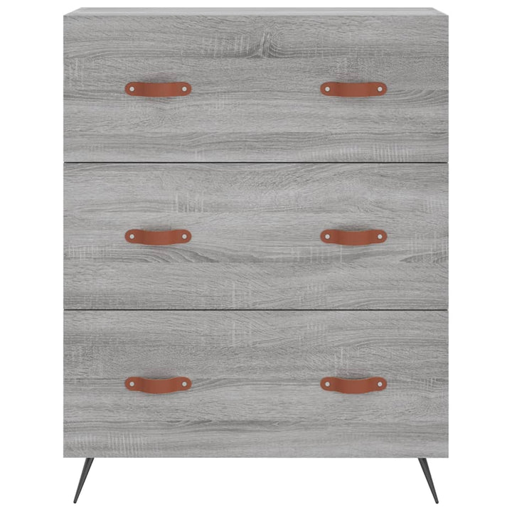 højskab 69,5x34x180 cm konstrueret træ grå sonoma-eg
