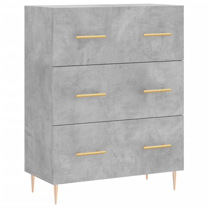 højskab 69,5x34x180 cm konstrueret træ betongrå