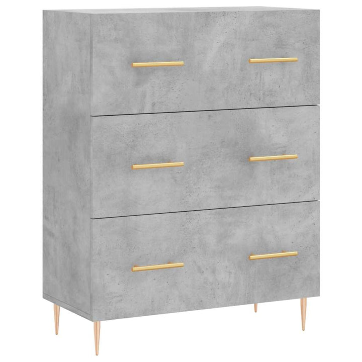 højskab 69,5x34x180 cm konstrueret træ betongrå