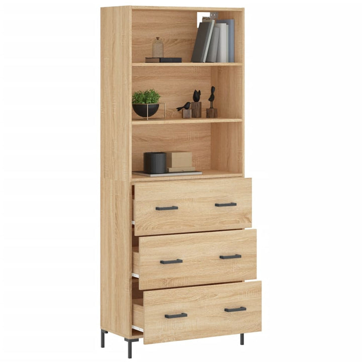 højskab 69,5x34x180 cm konstrueret træ sonoma-eg