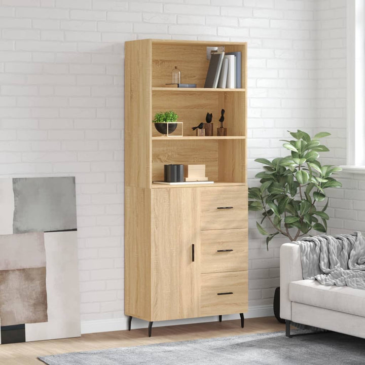højskab 69,5x34x180 cm konstrueret træ sonoma-eg