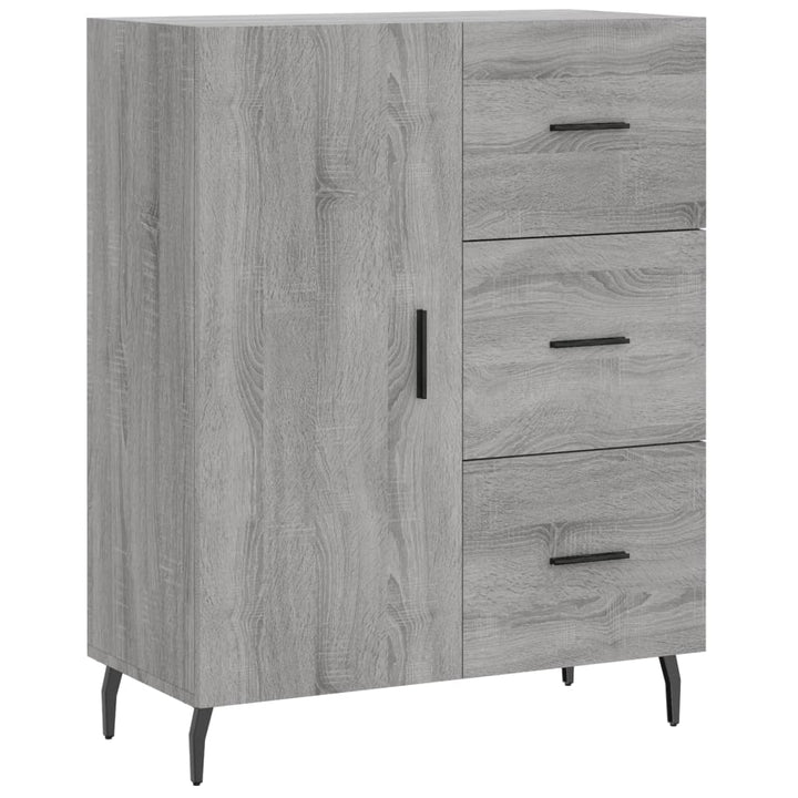 højskab 69,5x34x180 cm konstrueret træ grå sonoma-eg