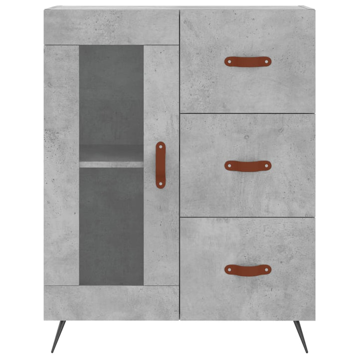 højskab 69,5x34x180 cm konstrueret træ betongrå