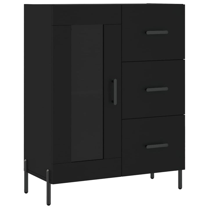 højskab 69,5x34x180 cm konstrueret træ sort