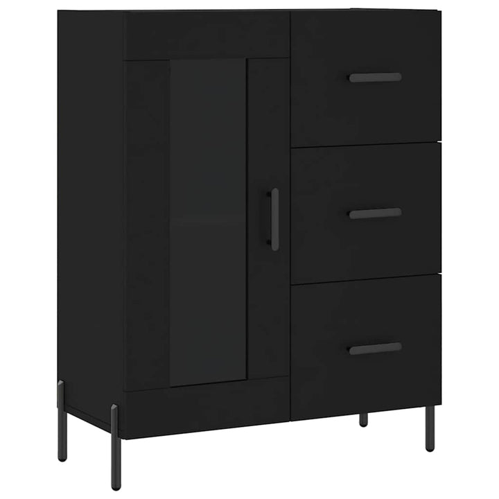 højskab 69,5x34x180 cm konstrueret træ sort