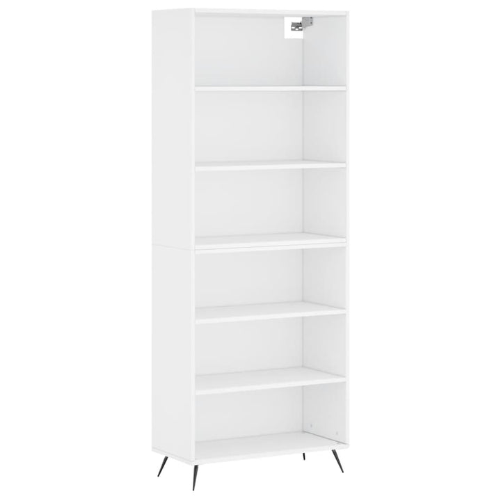 reol 69,5x32,5x180 cm konstrueret træ hvid