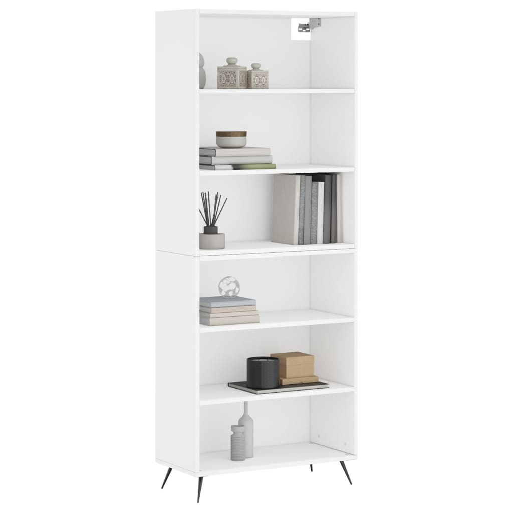 reol 69,5x32,5x180 cm konstrueret træ hvid