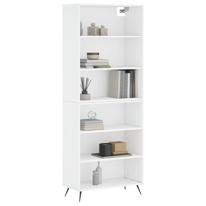 reol 69,5x32,5x180 cm konstrueret træ hvid