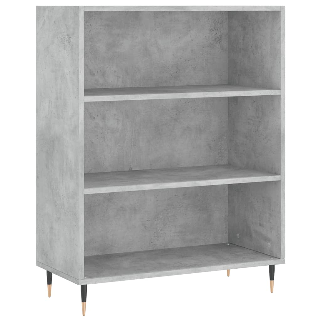 reol 69,5x32,5x180 cm konstrueret træ betongrå