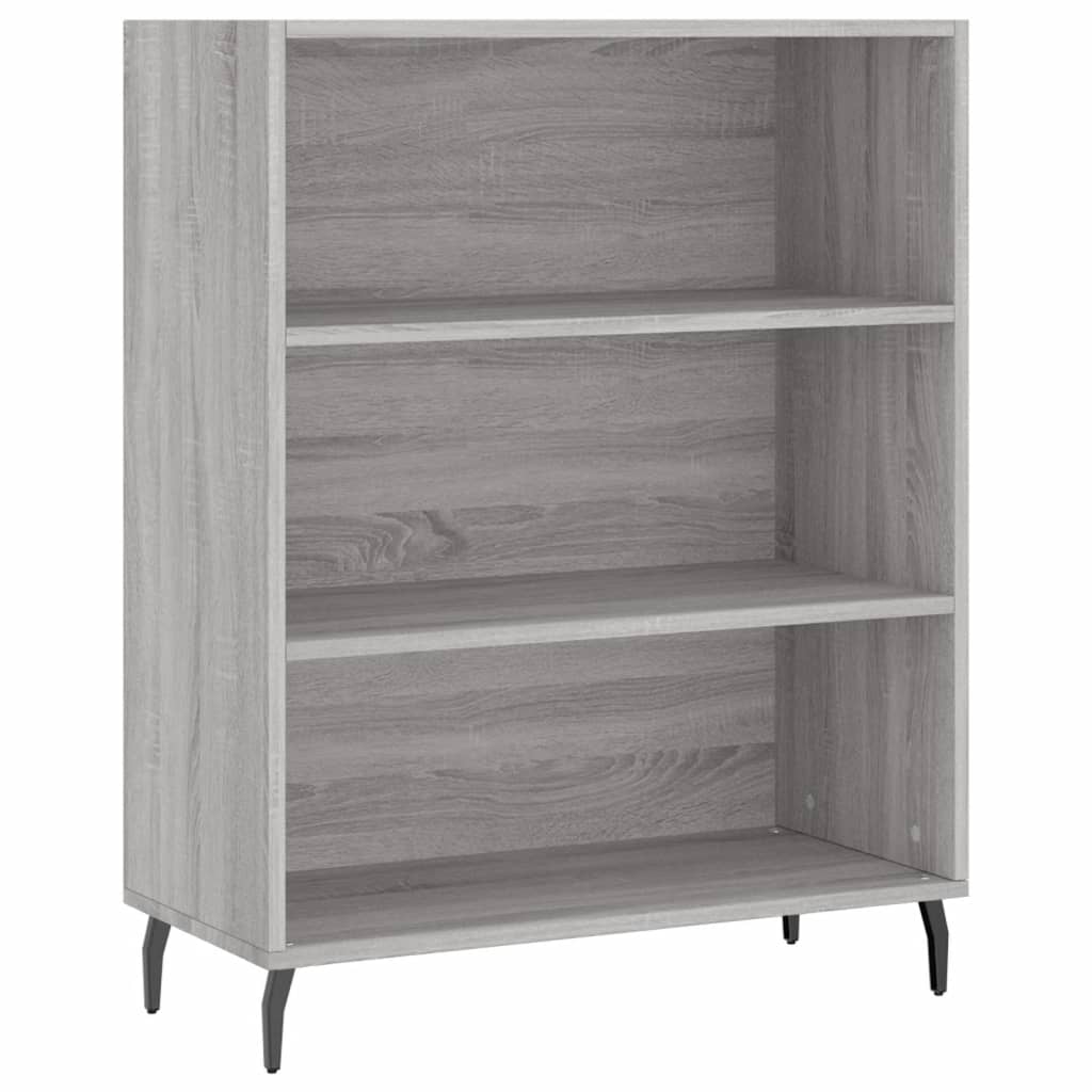 reol 69,5x32,5x180 cm konstrueret træ grå sonoma-eg