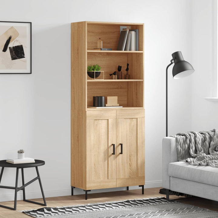 højskab 69,5x34x180 cm konstrueret træ sonoma-eg