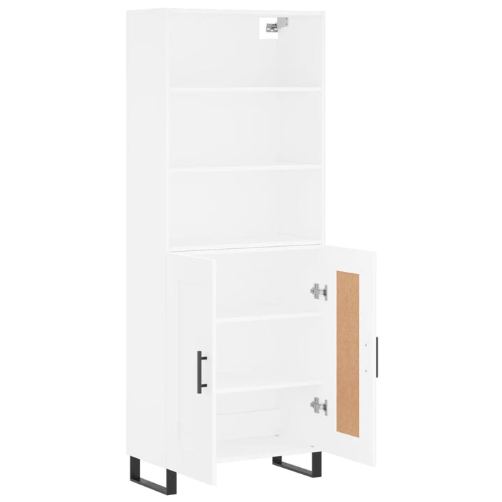 højskab 69,5x34x180 cm konstrueret træ hvid