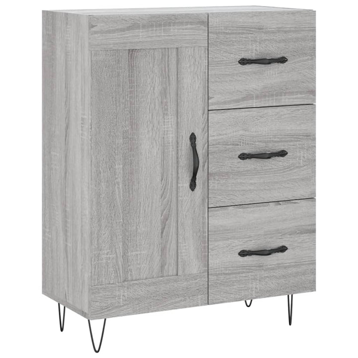 højskab 69,5x34x180 cm konstrueret træ grå sonoma-eg