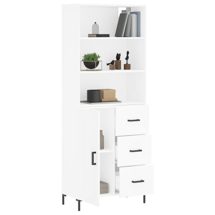 højskab 69,5x34x180 cm konstrueret træ hvid