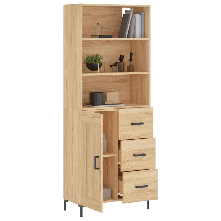 højskab 69,5x34x180 cm konstrueret træ sonoma-eg