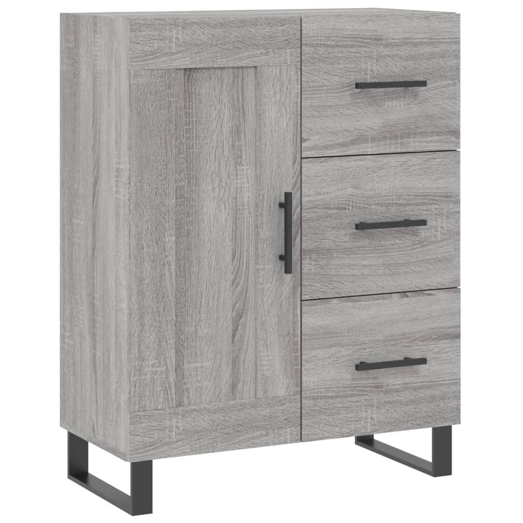 højskab 69,5x34x180 cm konstrueret træ grå sonoma-eg