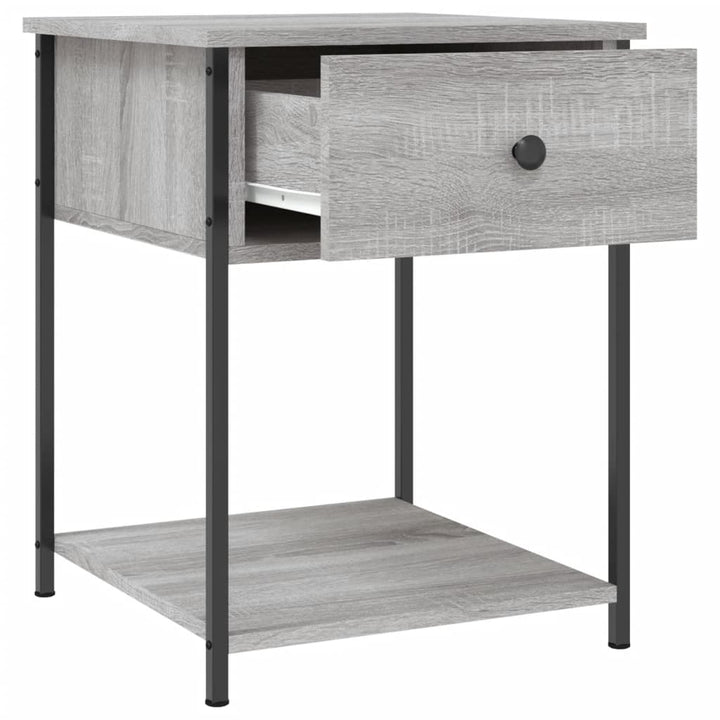 sengeborde 2 stk. 44x45x58 cm konstrueret træ grå sonoma-eg