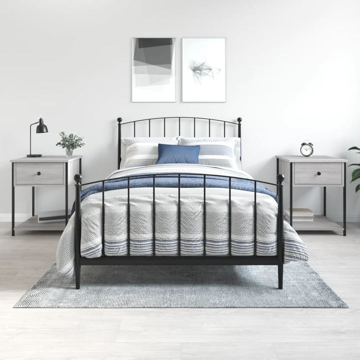 sengeborde 2 stk. 44x45x58 cm konstrueret træ grå sonoma-eg