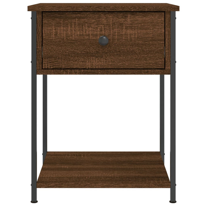 sengebord 44x45x58 cm konstrueret træ brun egetræsfarve