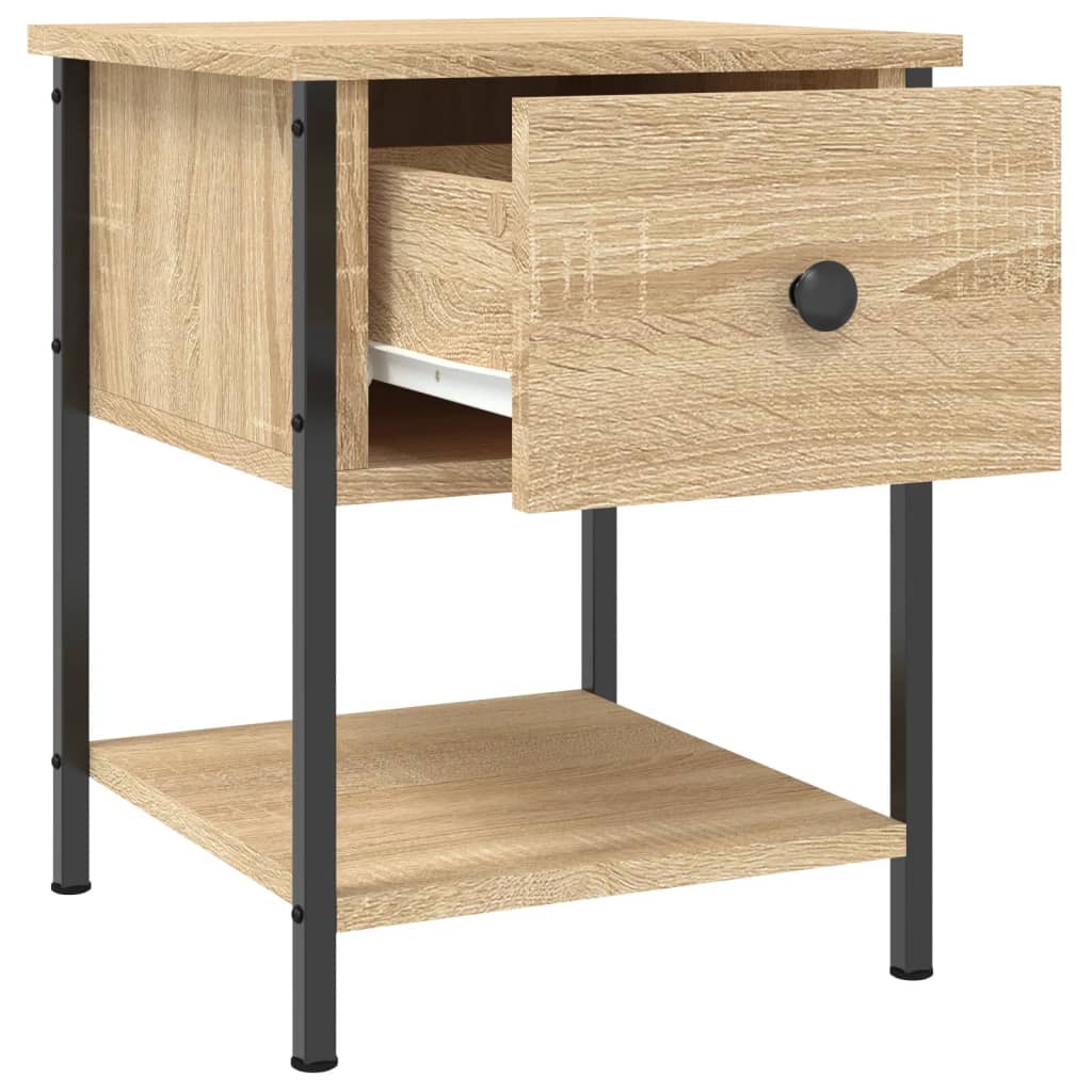 sengebord 34x35,5x45 cm konstrueret træ sonoma-eg