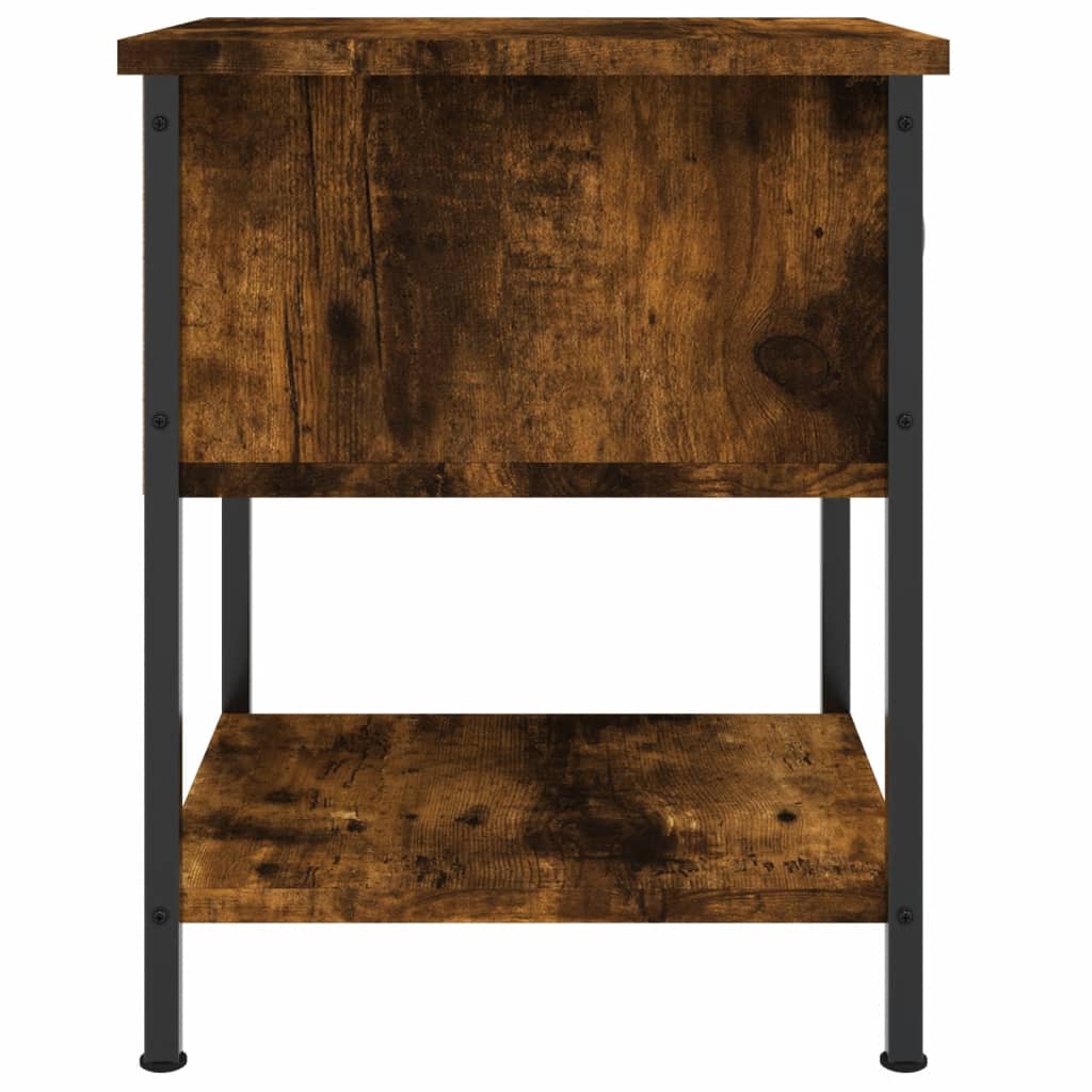 sengebord 34x35,5x45 cm konstrueret træ røget egetræsfarve