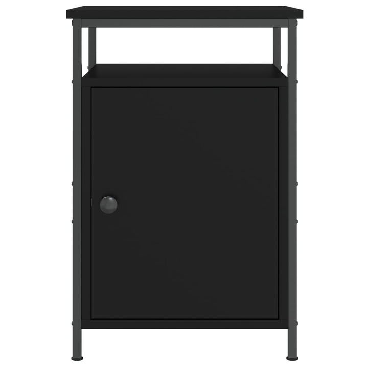 sengeborde 2 stk. 40x42x60 cm konstrueret træ sort