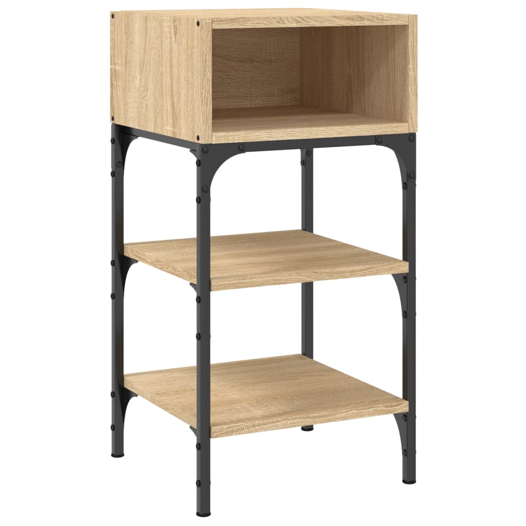 sengeborde 2 stk. 35x34,5x70 cm konstrueret træ sonoma-eg