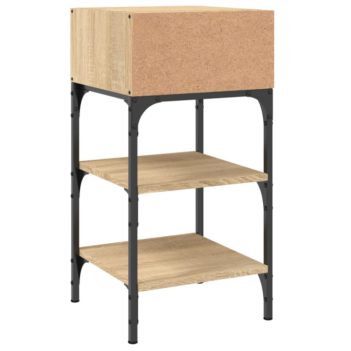 sengeborde 2 stk. 35x34,5x70 cm konstrueret træ sonoma-eg