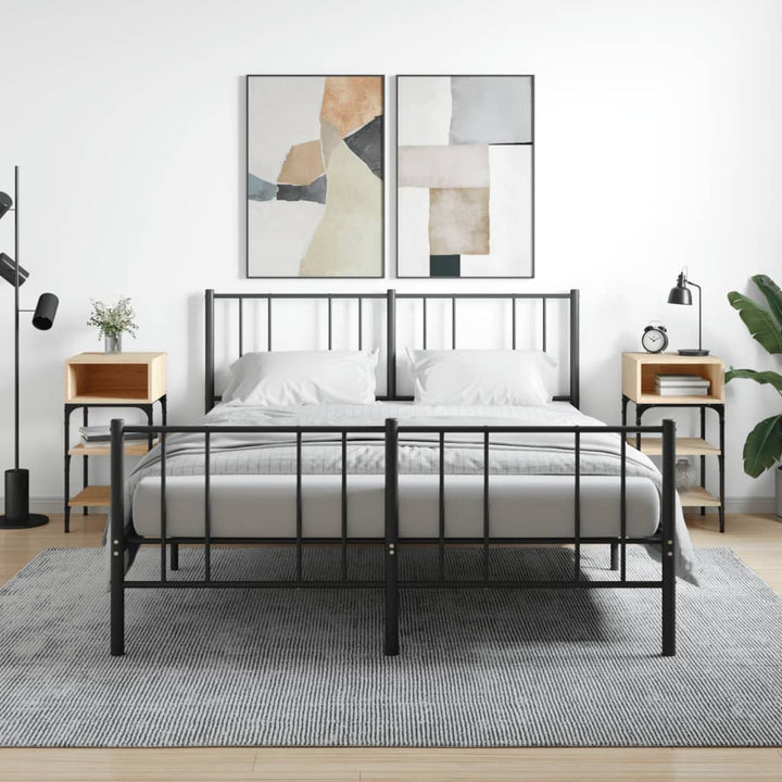 sengeborde 2 stk. 35x34,5x70 cm konstrueret træ sonoma-eg