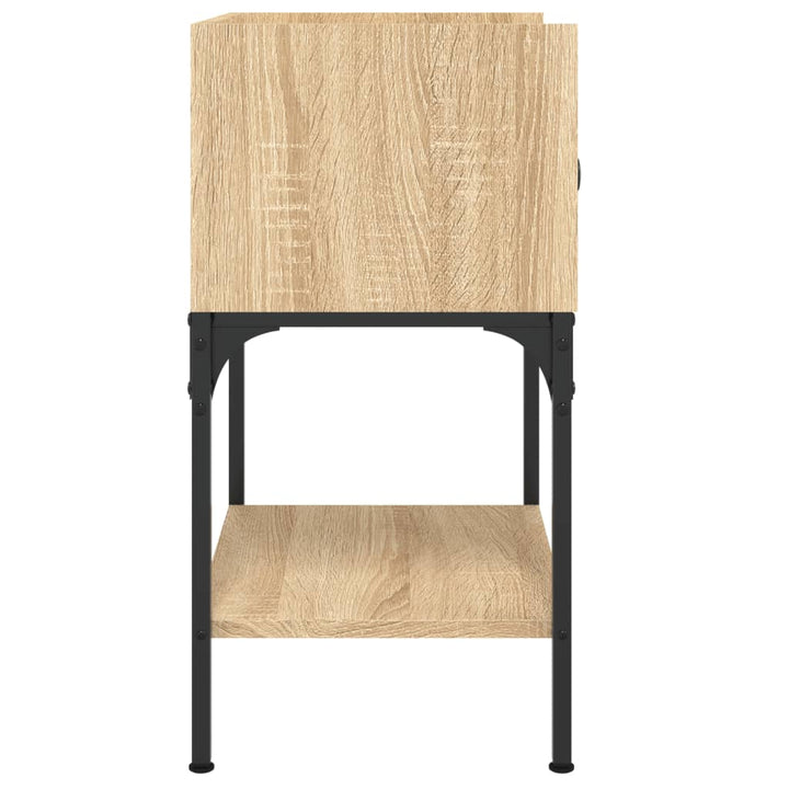 sengeborde 2 stk. 40,5x31x60 cm konstrueret træ sonoma-eg