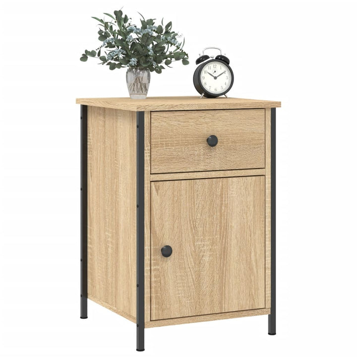 sengeborde 2 stk. 40x42x60 cm konstrueret træ sonoma-eg